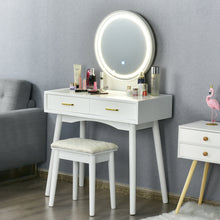 Load image into Gallery viewer, Gymax Vanity Dressing Table Set Touch Screen 3 Lighting Modes Mirror Padded Stool