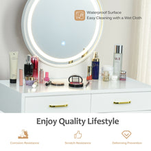 Load image into Gallery viewer, Gymax Vanity Dressing Table Set Touch Screen 3 Lighting Modes Mirror Padded Stool