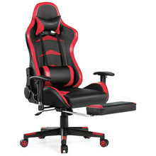 Load image into Gallery viewer, Gymax Gaming Desk&Massage Gaming Chair Set w/ Footrest Monitor Shelf Power Strip Red