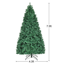 Load image into Gallery viewer, Gymax 7.5FT Pre-Lit Christmas Tree Hinged Artificial Tree w/ Metal Stand LED Lights