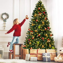Load image into Gallery viewer, Gymax 7.5FT Pre-Lit Christmas Tree Hinged Artificial Tree w/ Metal Stand LED Lights