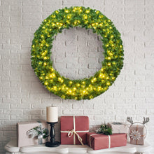 Load image into Gallery viewer, Gymax 48'' Pre-Lit Artificial Christmas Wreath Holiday Decoration w/ LED Lights