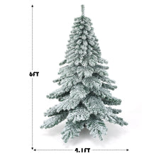 Load image into Gallery viewer, Gymax 6ft Artificial Christmas Tree Snow Flocked Hinged Pine Tree w/ Metal Stand