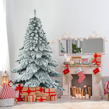 Load image into Gallery viewer, Gymax 6ft Artificial Christmas Tree Snow Flocked Hinged Pine Tree w/ Metal Stand