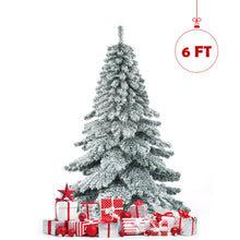 Load image into Gallery viewer, Gymax 6ft Artificial Christmas Tree Snow Flocked Hinged Pine Tree w/ Metal Stand