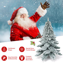 Load image into Gallery viewer, Gymax 6ft Artificial Christmas Tree Snow Flocked Hinged Pine Tree w/ Metal Stand