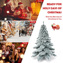 Load image into Gallery viewer, Gymax 6ft Artificial Christmas Tree Snow Flocked Hinged Pine Tree w/ Metal Stand