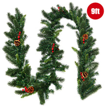 Load image into Gallery viewer, Gymax 9FT Pre-lit Christmas Decoration Garland Indoor Outdoor w/ LED Lights Timer
