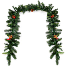 Load image into Gallery viewer, Gymax 9FT Pre-lit Christmas Decoration Garland Indoor Outdoor w/ LED Lights Timer