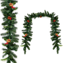 Load image into Gallery viewer, Gymax 9FT Pre-lit Christmas Decoration Garland Indoor Outdoor w/ LED Lights Timer