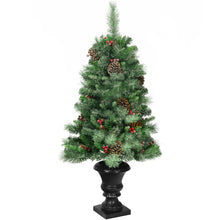 Load image into Gallery viewer, Gymax 4FT Pathway Christmas Tree Artificial Xmas Tree w/ Pine Cones Red Berries