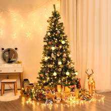 Load image into Gallery viewer, Gymax 8 FT Artificial Christmas Tree Snow Flocked Hinged Tree w/ Red Berries