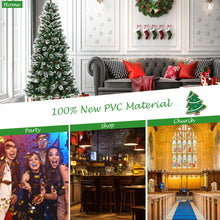 Load image into Gallery viewer, Gymax 8 FT Artificial Christmas Tree Snow Flocked Hinged Tree w/ Red Berries