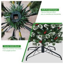 Load image into Gallery viewer, Gymax 8 FT Artificial Christmas Tree Snow Flocked Hinged Tree w/ Red Berries