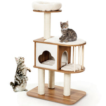 Load image into Gallery viewer, Gymax 46'' Modern Wooden Cat Tree with Platform & Washable Cushions for Kittens & Cats