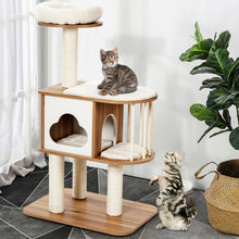 Load image into Gallery viewer, Gymax 46'' Modern Wooden Cat Tree with Platform & Washable Cushions for Kittens & Cats