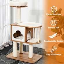 Load image into Gallery viewer, Gymax 46'' Modern Wooden Cat Tree with Platform & Washable Cushions for Kittens & Cats