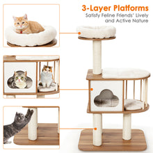 Load image into Gallery viewer, Gymax 46'' Modern Wooden Cat Tree with Platform & Washable Cushions for Kittens & Cats