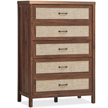 Load image into Gallery viewer, Gymax Chest of Drawers Rustic 5 Drawer Dresser Storage Freestanding Cabinet