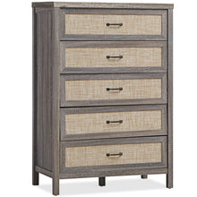 Load image into Gallery viewer, Gymax Chest of Drawers Rustic 5 Drawer Dresser Storage Freestanding Cabinet