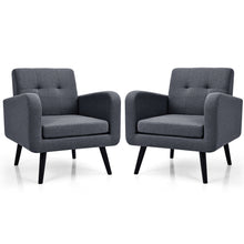 Load image into Gallery viewer, Gymax 2PCS Accent Armchair Single Sofa Chair Home Office w/ Wooden Legs Gray