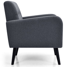 Load image into Gallery viewer, Gymax 2PCS Accent Armchair Single Sofa Chair Home Office w/ Wooden Legs Gray
