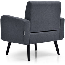 Load image into Gallery viewer, Gymax 2PCS Accent Armchair Single Sofa Chair Home Office w/ Wooden Legs Gray