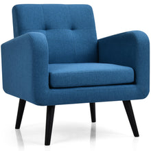 Load image into Gallery viewer, Gymax 2PCS Accent Armchair Single Sofa Chair Home Office w/ Wooden Legs Blue