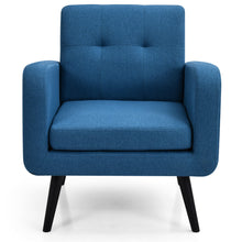 Load image into Gallery viewer, Gymax 2PCS Accent Armchair Single Sofa Chair Home Office w/ Wooden Legs Blue