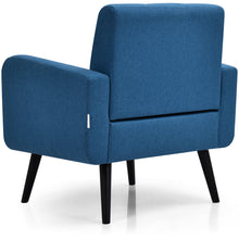 Load image into Gallery viewer, Gymax 2PCS Accent Armchair Single Sofa Chair Home Office w/ Wooden Legs Blue