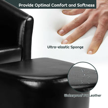 Load image into Gallery viewer, Gymax Modern Accent Tub Chair&Ottoman Set Leather Upholstered Single Sofa Chair Black