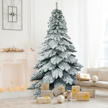 Load image into Gallery viewer, Gymax 7.5ft Artificial Christmas Tree Snow Flocked Hinged Pine Tree w/ Metal Stand