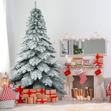 Load image into Gallery viewer, Gymax 7.5ft Artificial Christmas Tree Snow Flocked Hinged Pine Tree w/ Metal Stand