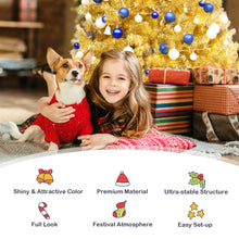 Load image into Gallery viewer, Gymax 7.5FT Tinsel Christmas Tree Artificial Hinged w/ Metal Stand Champagne Gold