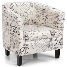 Load image into Gallery viewer, Gymax Barrel Modern Accent Tub Upholstered Chair French Print w/ Ottoman