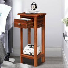Load image into Gallery viewer, Gymax 2PCS 2 Tier End Bedside Sofa Side Table with Drawer Shelf Acacia Wood Nightstand