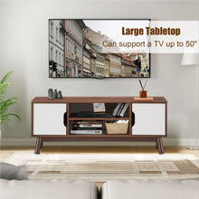 Load image into Gallery viewer, Gymax TV Stand Entertainment Media Center Console For TV's up to 50'' w/Cabinet White