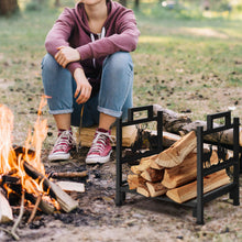 Load image into Gallery viewer, Gymax 18'' Firewood Log Rack Wood Lumber Storage Holder for Fireplace Stove Fire Pit