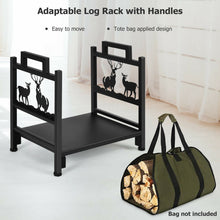 Load image into Gallery viewer, Gymax 18'' Firewood Log Rack Wood Lumber Storage Holder for Fireplace Stove Fire Pit