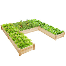 Load image into Gallery viewer, Gymax Raised Garden Bed Wooden Garden Box Planter Container U-Shaped Bed 92.5x95x11in
