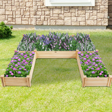 Load image into Gallery viewer, Gymax Raised Garden Bed Wooden Garden Box Planter Container U-Shaped Bed 92.5x95x11in