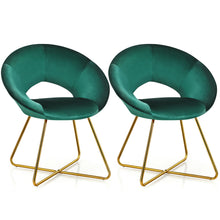 Load image into Gallery viewer, Gymax Set of 2 Accent Velvet Chairs Dining Chairs Arm Chair w/Golden Legs