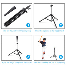 Load image into Gallery viewer, Gymax Baseball Softball Batting Tee Tripod Training Height Adjustable 28'' - 44''