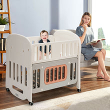 Load image into Gallery viewer, Gymax 6-in-1 Baby Bed Crib w/ 2'' Mattress & Space Storage Convertible Toddler Playard
