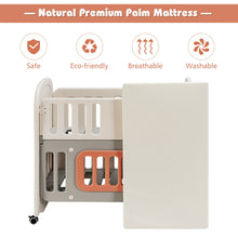Load image into Gallery viewer, Gymax 6-in-1 Baby Bed Crib w/ 2'' Mattress & Space Storage Convertible Toddler Playard