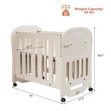 Load image into Gallery viewer, Gymax 3-in-1 Baby Bed Crib w/ 2'' Mattress Convertible Toddler Playard & Rocking Crib