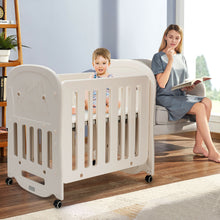 Load image into Gallery viewer, Gymax 3-in-1 Baby Bed Crib w/ 2'' Mattress Convertible Toddler Playard & Rocking Crib