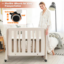 Load image into Gallery viewer, Gymax 3-in-1 Baby Bed Crib w/ 2'' Mattress Convertible Toddler Playard & Rocking Crib