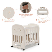 Load image into Gallery viewer, Gymax 3-in-1 Baby Bed Crib w/ 2'' Mattress Convertible Toddler Playard & Rocking Crib