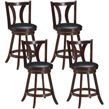 Load image into Gallery viewer, Gymax Set of 4 Swivel Bar stool 24'' Counter Height Leather Padded Dining Kitchen Chair
